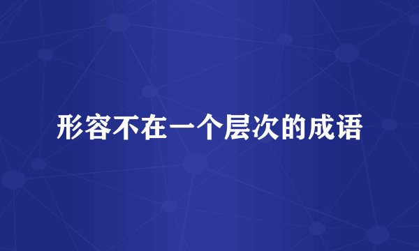 形容不在一个层次的成语