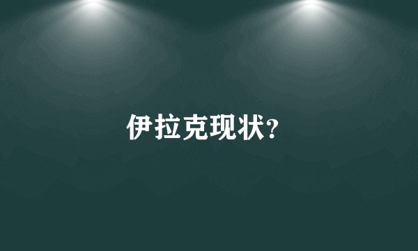 伊拉克现状?