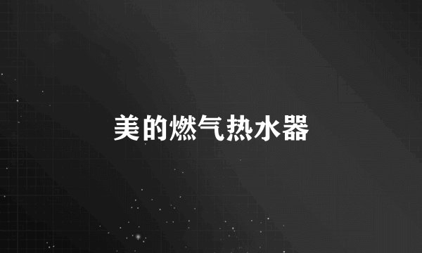 美的燃气热水器