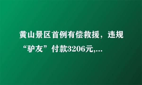 黄山景区首例有偿救援，违规“驴友”付款3206元, 你怎么看？