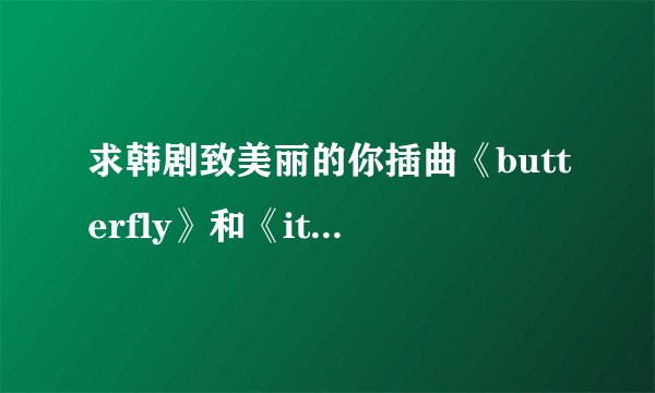 求韩剧致美丽的你插曲《butterfly》和《it’me》的拼音歌词