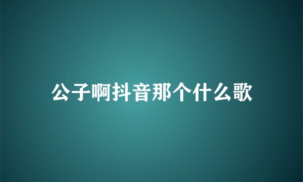 公子啊抖音那个什么歌