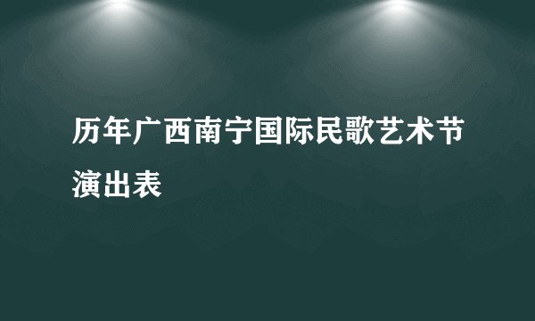 历年广西南宁国际民歌艺术节演出表