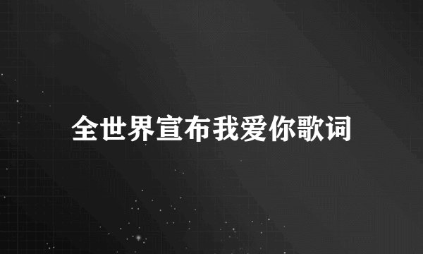 全世界宣布我爱你歌词