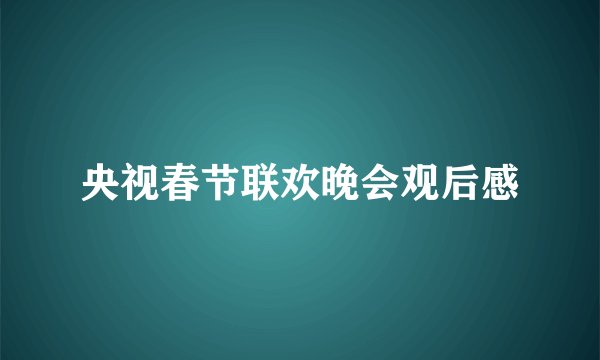央视春节联欢晚会观后感