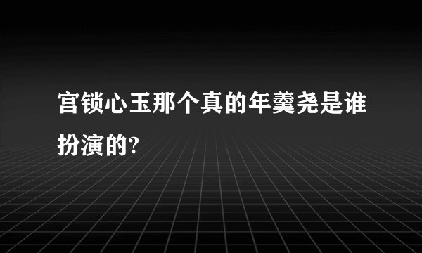 宫锁心玉那个真的年羹尧是谁扮演的?