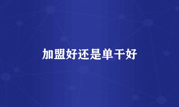 加盟好还是单干好