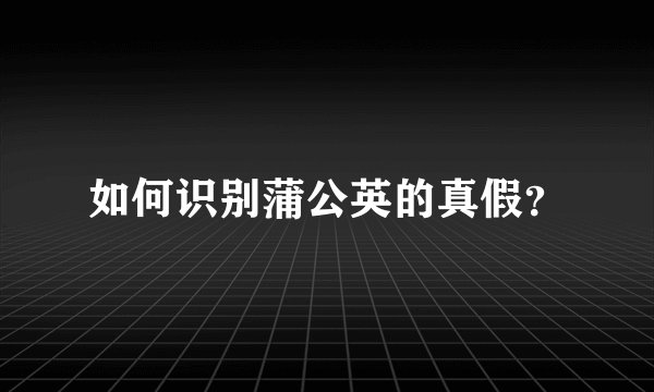 如何识别蒲公英的真假？