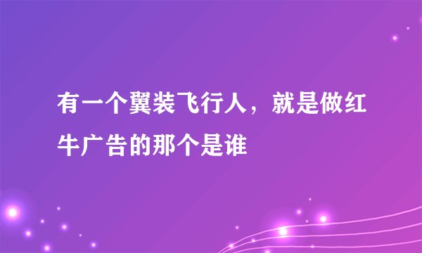有一个翼装飞行人，就是做红牛广告的那个是谁