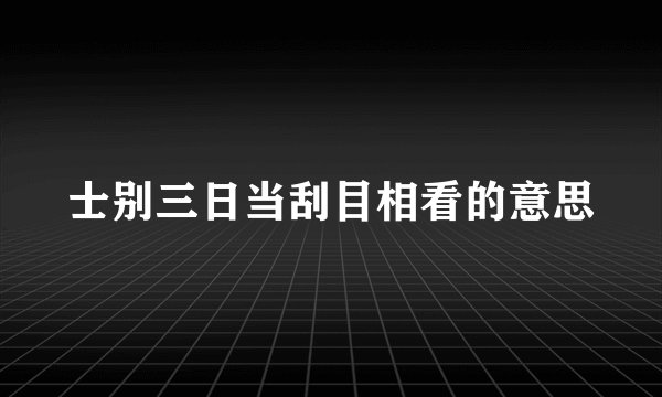 士别三日当刮目相看的意思