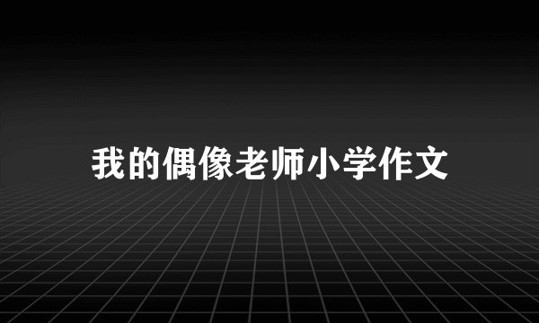 我的偶像老师小学作文
