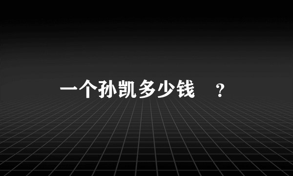 一个孙凯多少钱￼？