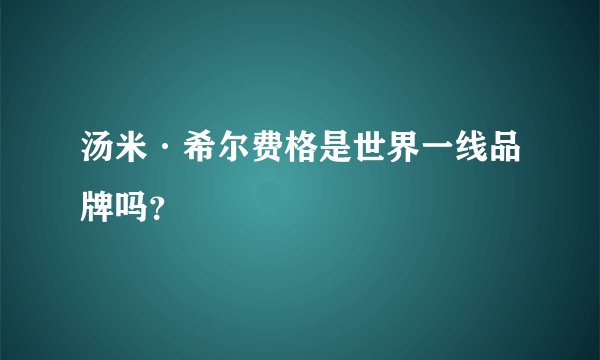 汤米·希尔费格是世界一线品牌吗？