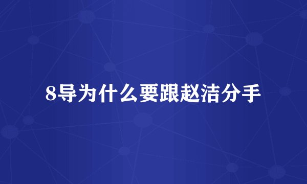 8导为什么要跟赵洁分手