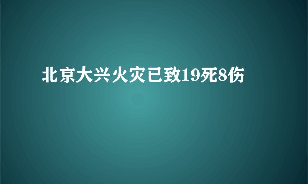 北京大兴火灾已致19死8伤