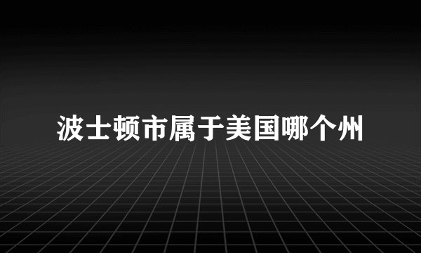 波士顿市属于美国哪个州