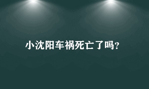 小沈阳车祸死亡了吗？