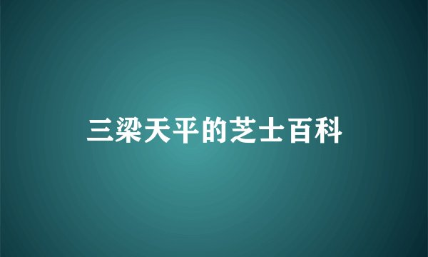 三梁天平的芝士百科