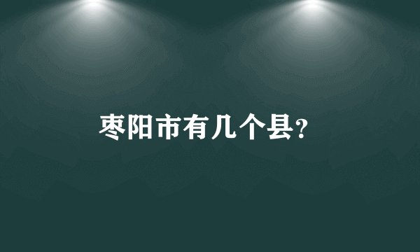 枣阳市有几个县？