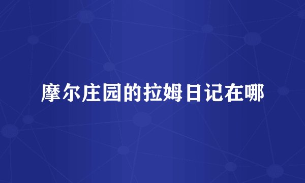 摩尔庄园的拉姆日记在哪