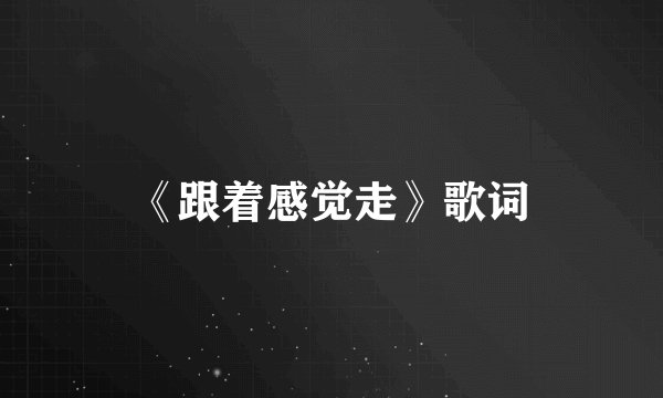 《跟着感觉走》歌词