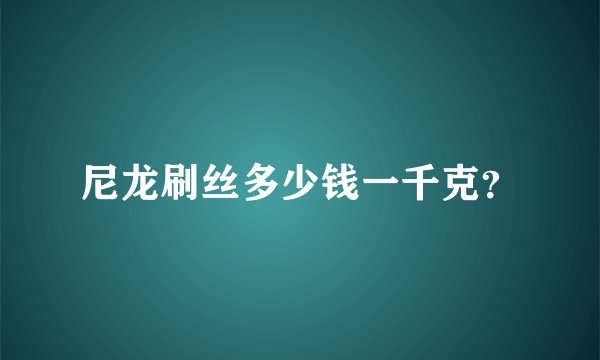 尼龙刷丝多少钱一千克？