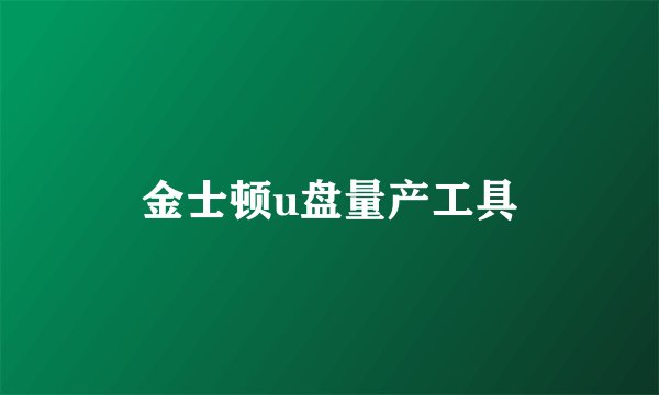 金士顿u盘量产工具