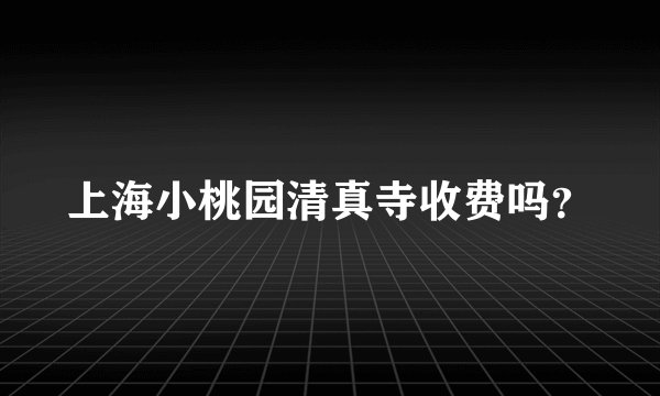 上海小桃园清真寺收费吗？