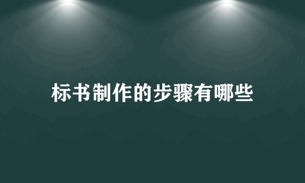 标书制作的步骤有哪些
