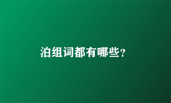 泊组词都有哪些？