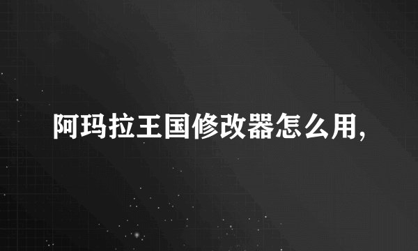 阿玛拉王国修改器怎么用,