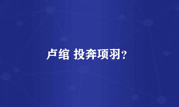 卢绾 投奔项羽？