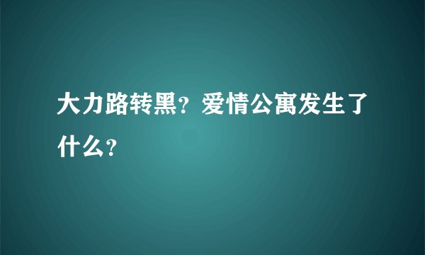 大力路转黑？爱情公寓发生了什么？