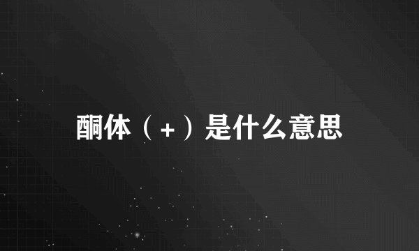 酮体（+）是什么意思