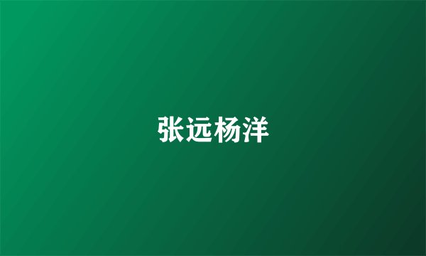 张远杨洋