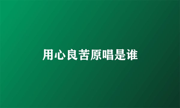 用心良苦原唱是谁
