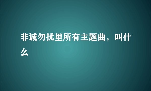 非诚勿扰里所有主题曲,叫什么