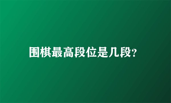围棋最高段位是几段？