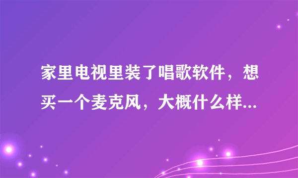 家里电视里装了唱歌软件，想买一个麦克风，大概什么样的比较好？