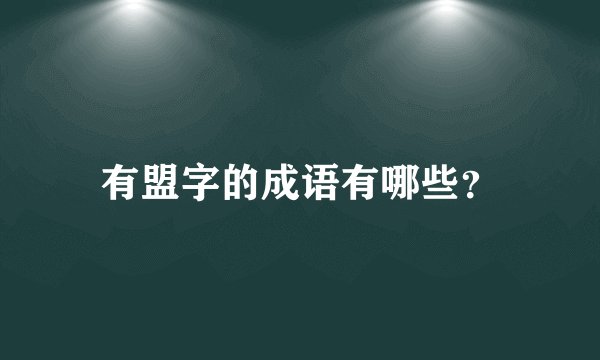 有盟字的成语有哪些？