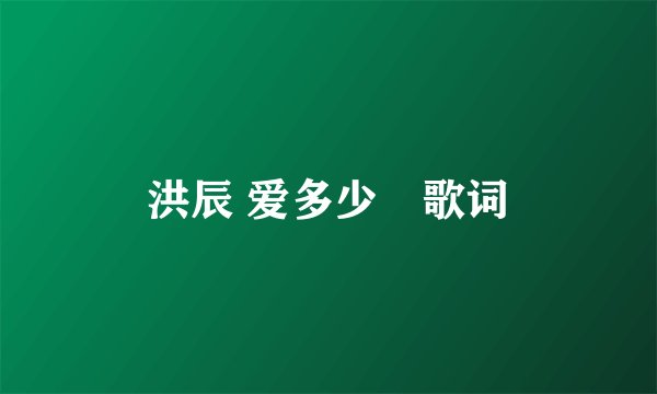 洪辰 爱多少　歌词
