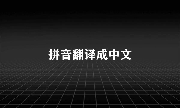 拼音翻译成中文