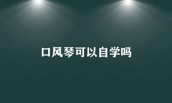 口风琴可以自学吗