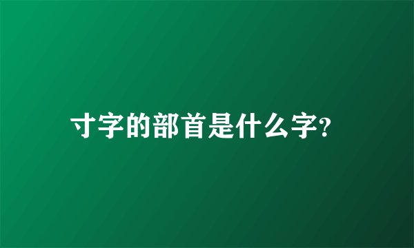 寸字的部首是什么字？