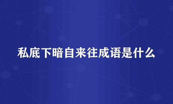 私底下暗自来往成语是什么