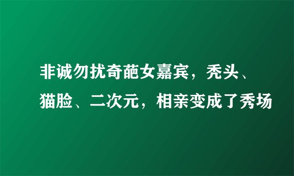 非诚勿扰奇葩女嘉宾，秃头、猫脸、二次元，相亲变成了秀场