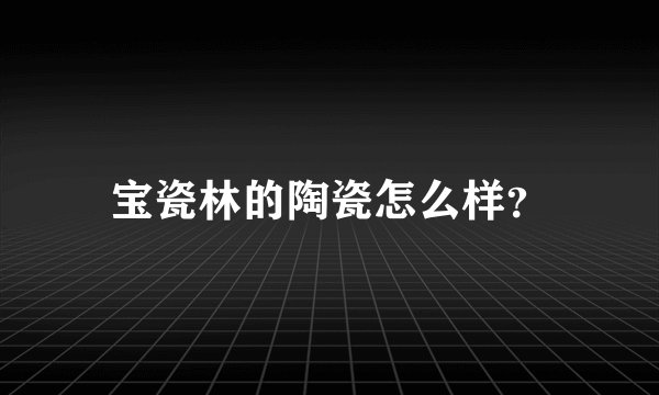 宝瓷林的陶瓷怎么样？