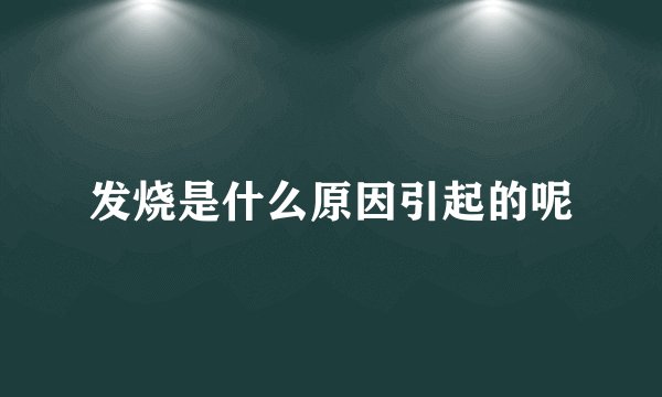 发烧是什么原因引起的呢