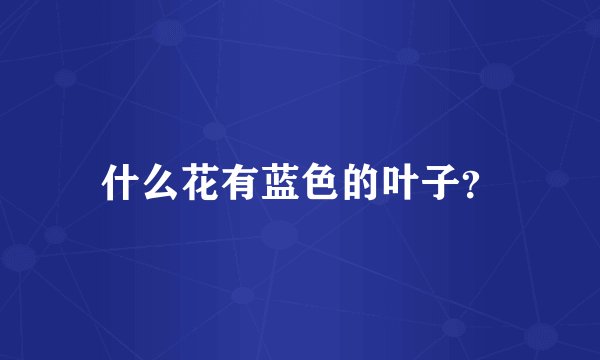 什么花有蓝色的叶子？