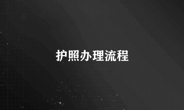 护照办理流程